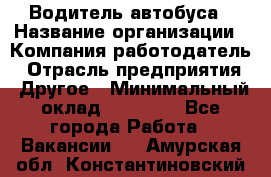 Водитель автобуса › Название организации ­ Компания-работодатель › Отрасль предприятия ­ Другое › Минимальный оклад ­ 40 000 - Все города Работа » Вакансии   . Амурская обл.,Константиновский р-н